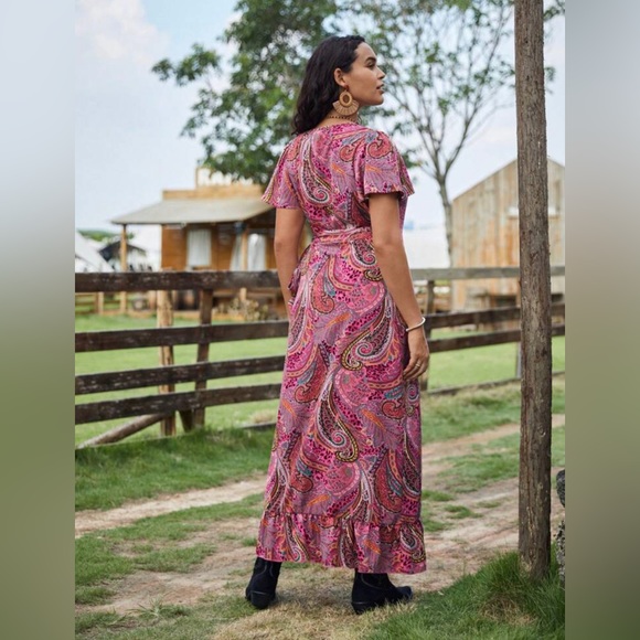 Paisley Wrap Dress - Picture 2 of 3